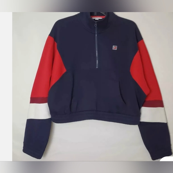Tommy Hilfiger Sport Pullover Sweatshirt Size S_Crop_Quarter Zip Color - Picture 1 of 6